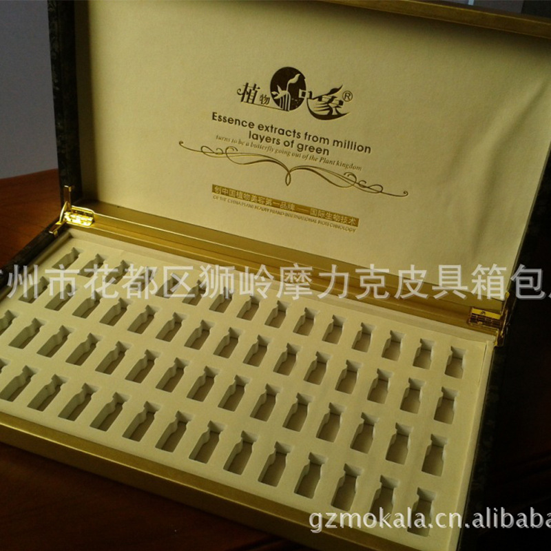 厂家供应化妆品皮盒 保健品化妆品包装盒 精油PU皮盒批发