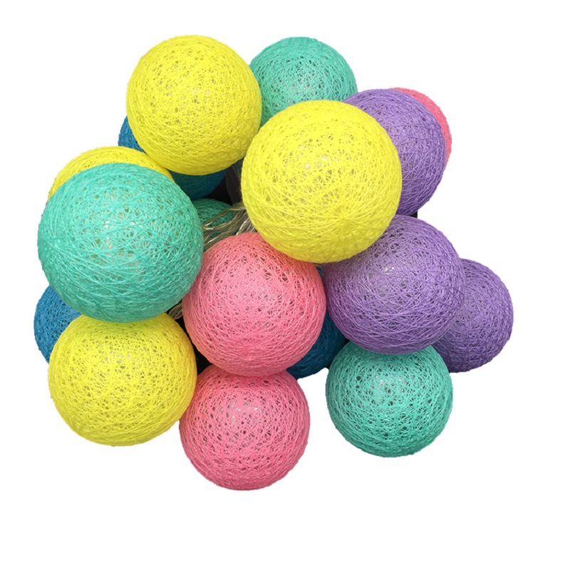 INS confesión romántica USB decoración bola de algodón luces de cadena Navidad romántica bola de algodón luces dormitorio Decoración