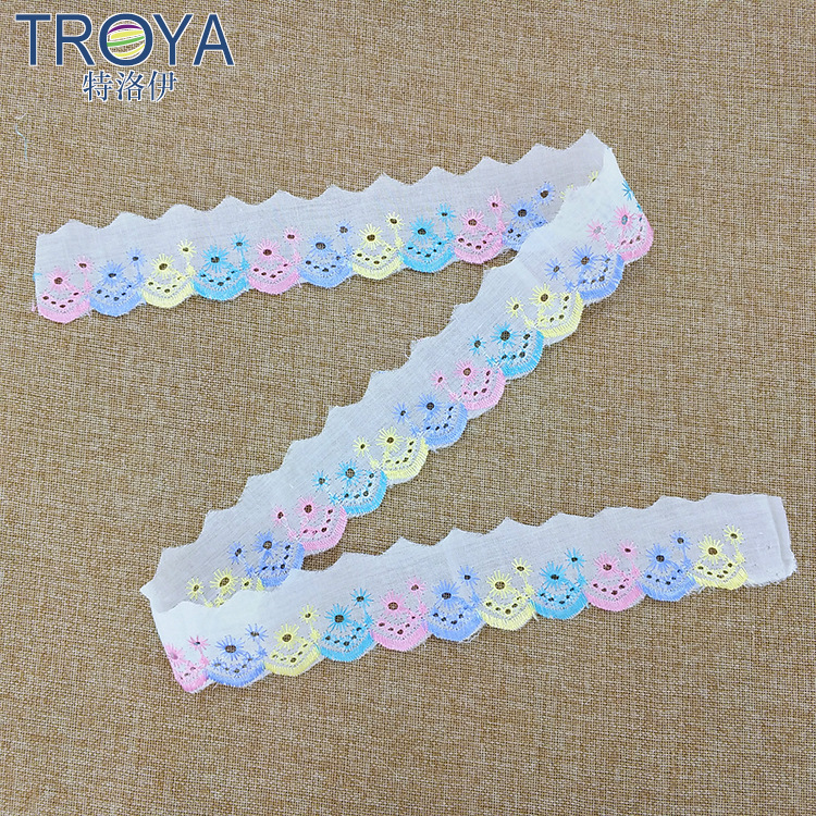 现货供应 TC棉布刺绣花边 小清新时尚女装童装民族服辅料花边 lac