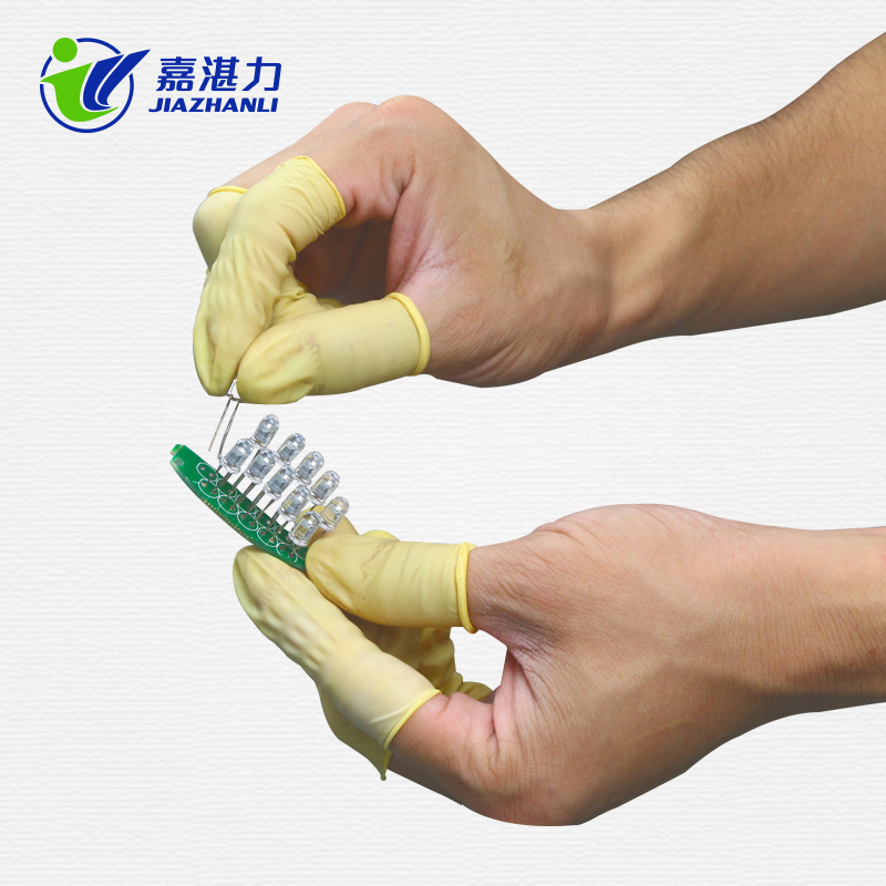 Cubierta de dedos desechable de látex antideslizante al por mayor Cubierta de dedos de fábrica electrónica de salón de belleza de tatuaje beige