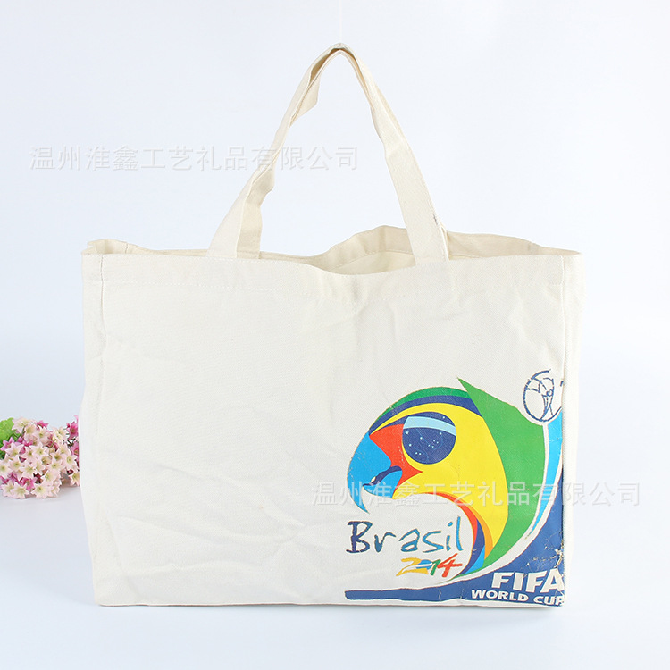 白色印花加厚棉布购物袋 手提帆布袋批发 创意广告礼品袋