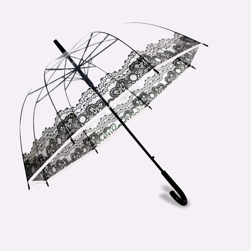 Spot green leaf umbrella creative POE transparent umbrella love lace Apollo green shade sunny umbrella a generation of hair