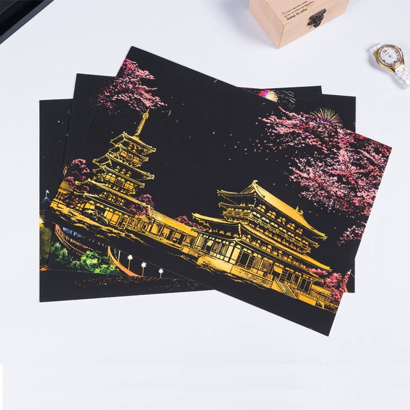 [Поколение] Yuelu красочная городская ночная сцена скретч-живопись DIY ручной работы скретч-живопись креативные подарки для друзей