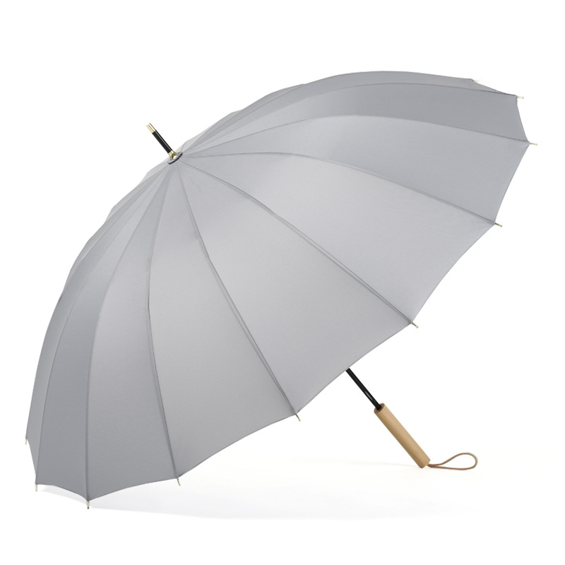 16 open wood straight handle Gray