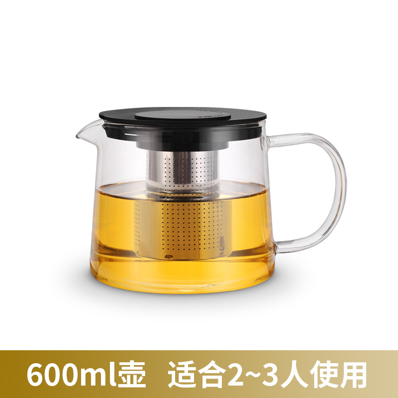 Jiameihua vidrio flor tetera borosilicato transparente fuego directo calefacción filtro liner juego de té fábrica al por mayor