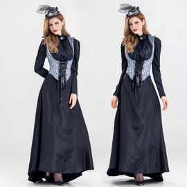 新款欧美宫廷黑暗女王吸血鬼服装主题派对聚会演出服装