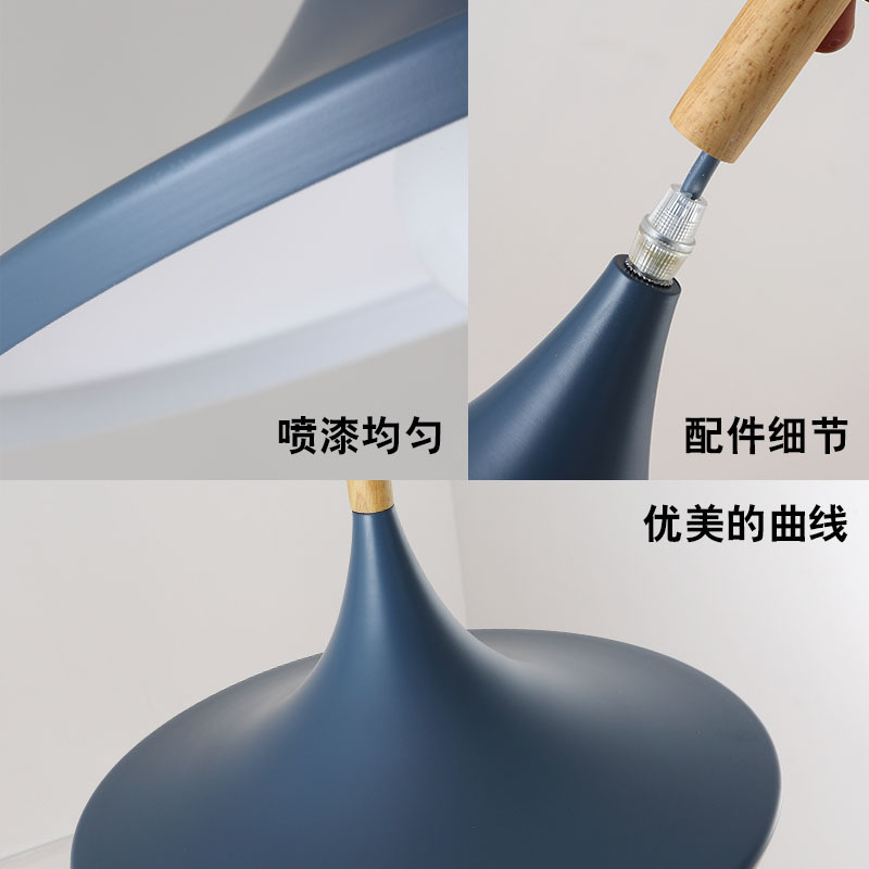 Araña nórdica americana retro ABC instrumento musical lámpara de aluminio restaurante bar lámpara de tres cabezas cafetería Hotel lámpara de ingeniería