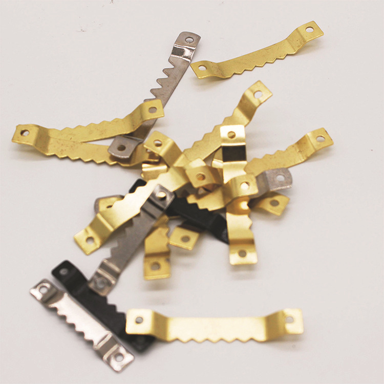 锯齿挂钩单面相框配件装饰画高弓两眼暗钩十字绣钟表齿条高弓挂钩