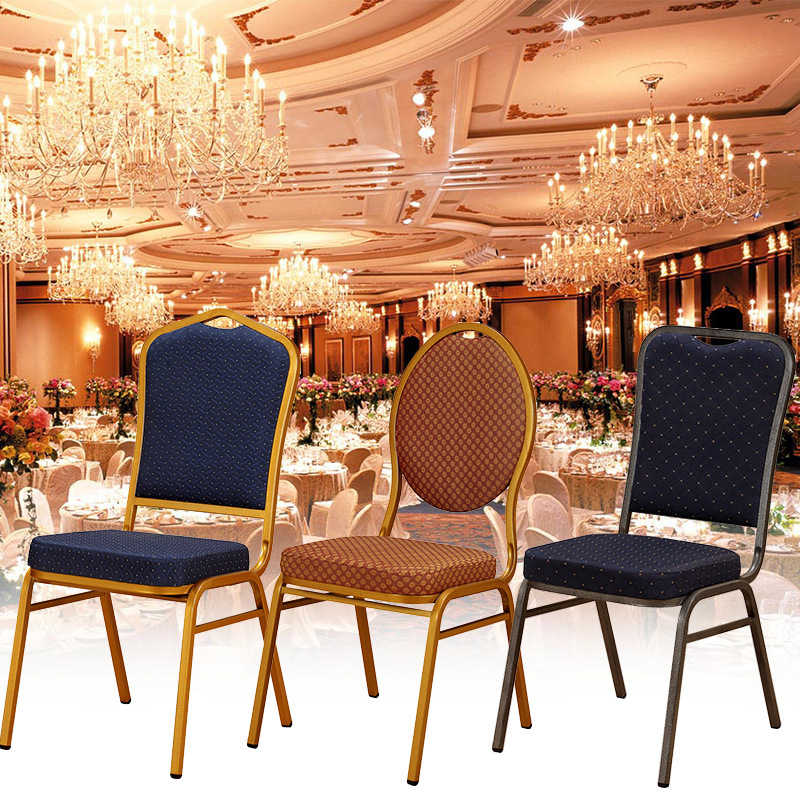 Hotel muebles de ingeniería restaurante Silla de comedor silla trasera hierro comedor silla banquete salón boda silla restaurante silla general