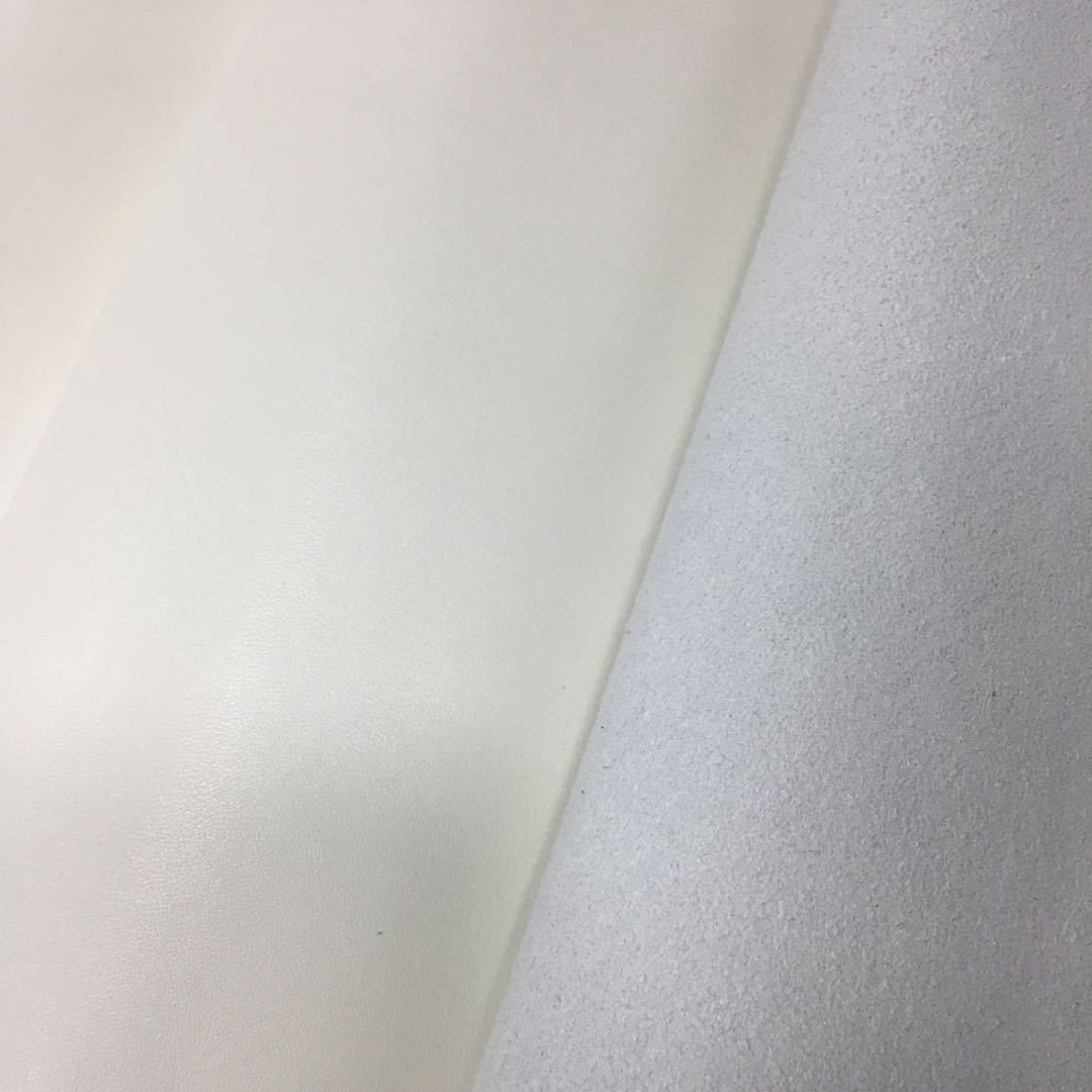 Microfiber leather source factory wholesale Milky White microfiber leather suitable for shoes car cushion sofa