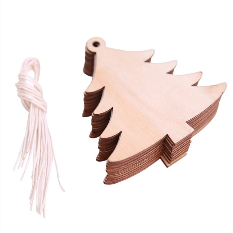 Navidad suministros de decoración madera árbol navidad decoraciones colgante hogar piezas un paquete 10 piezas