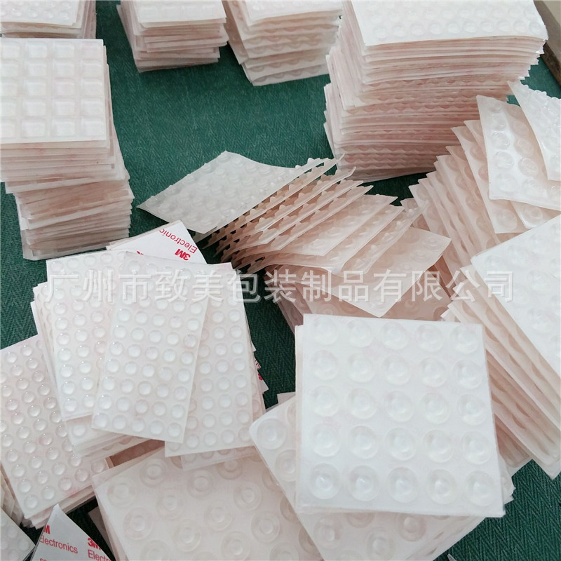 En stock de silicona transparente anti-colisión patrón de grano de goma almohadilla de goma muebles almohadilla de pie autoadhesiva transparente hemisférica almohadilla de goma de vidrio