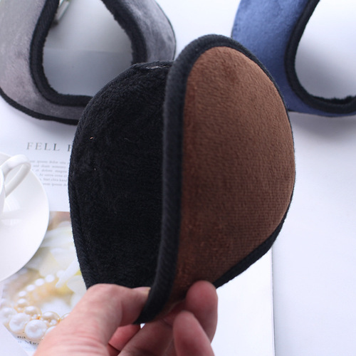 Solid color men's earmuffs, back-worn fabric plush men's warm earmuffs, ear warmers, Korean style men's earmuffs, earmuffs