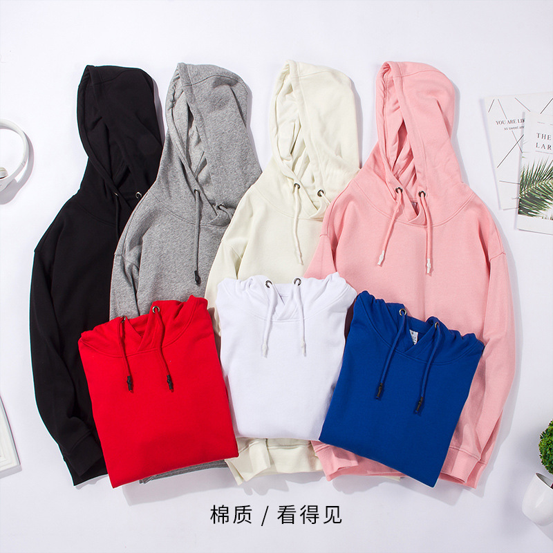 Autumn and Winter New Hooded Sweatshirts for Men and Women, Solid Color Sweatshirts for Women, Wholesale Men's Long-Sleeved Pockets, Pullover Sweatshirts with Printed Pictures