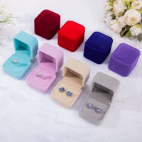 Фланель кольцо шкатулка значок коробка розовый серый шкатулка ювелирных изделий Кольцо коробка оптовой