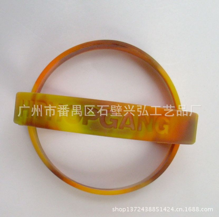 夏季畅销赠品 荧光色硅胶手环 丝印填充硅胶手环