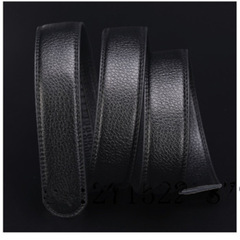 Men's leather belt with scratch- and wear-resistant band, lychee-patterned headless design, and automatic buckle—perfect for business customization and craftsmanship.