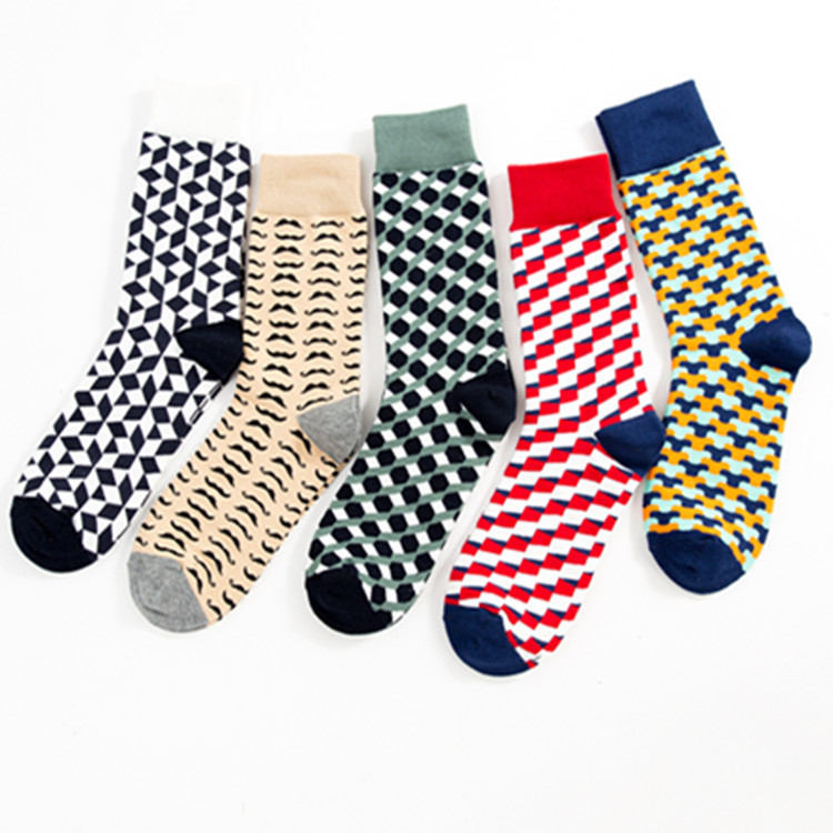 Spot cross-border autumn and winter colorful tide socks happy socks in the tube casual cotton socks wholesale manufacturers socks