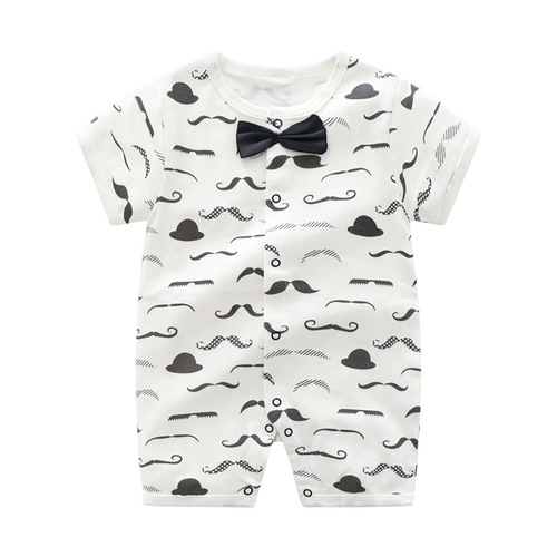Baby Bodysuit for Newborns and Infants, 100% Cotton Short-Sleeve Shirt, Thin Clothing for 0-1 Year Old Boys, Summer Outfit