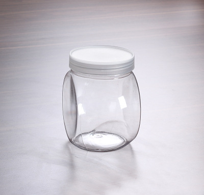 1.25L厂家供应塑料斜口罐 pet广口零食塑料瓶 益智玩具包装容器