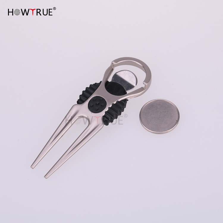 Golf Green Fork Zinc Alloy Ball Fork Anti-rust Turf Repair Green Fork Golf Supplies