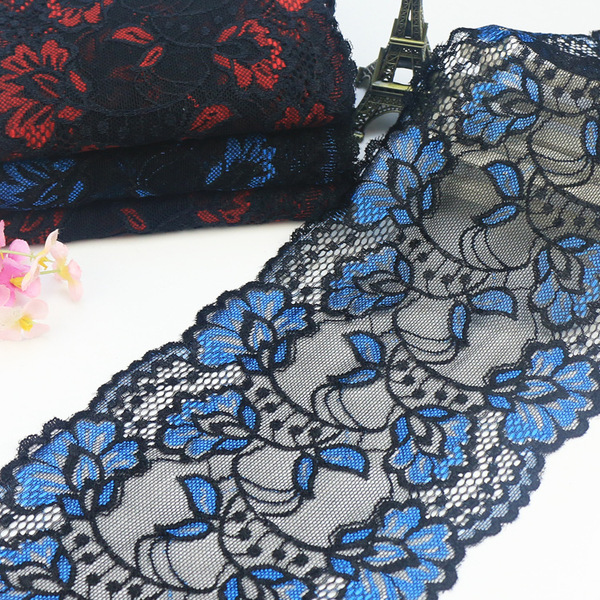New lace elastic lace double -color 15cm red black classic color…