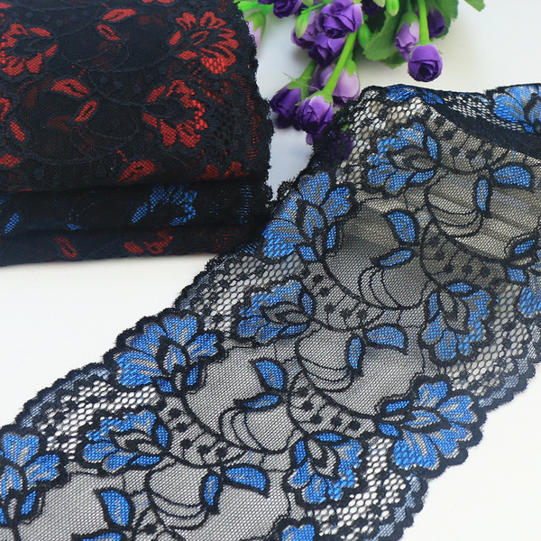 New lace elastic lace double -color 15cm red black classic color…