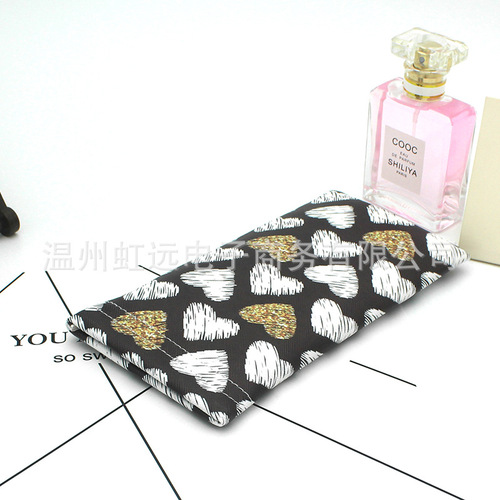New Korean small and fresh automatic elastic closing glasses bag elastic closing pu waterproof bundle pocket mobile phone sunglasses bag