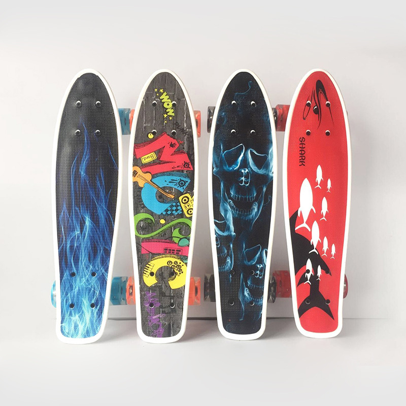 Small Fish Board, Street Board, Banana Board, Beginner Youth Portable Skateboard, Children's Adult Four-Wheel Scooter
