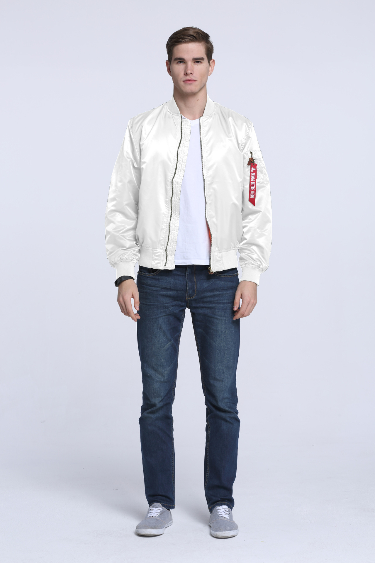 Nueva primavera y otoño delgado más tamaño de los hombres deportes casual stand collar Fuerza Aérea MA1 chaqueta piloto uniforme del béisbol