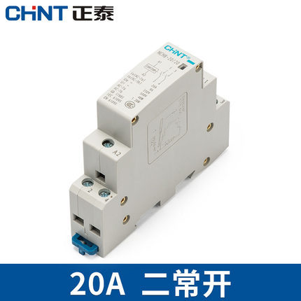 正泰家用小型单相交流接触器220V导轨式NCH8-20/20二常开2P 20A