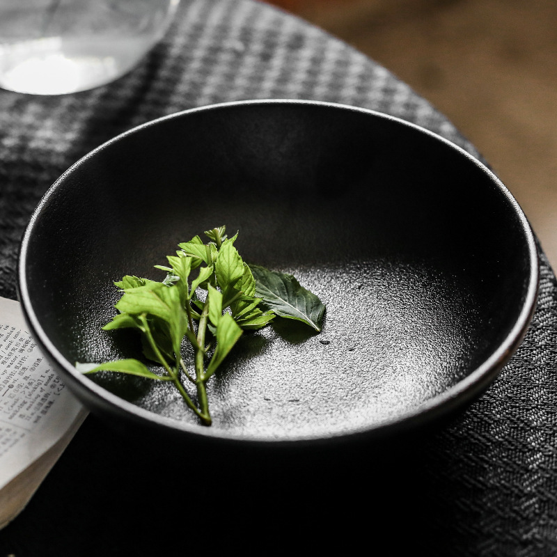 7-pulgadas de estilo europeo Rojo Negro de cerámica picante tazón de sopa de carne tazón al por mayor del hogar del hotel vajilla venta al por mayor