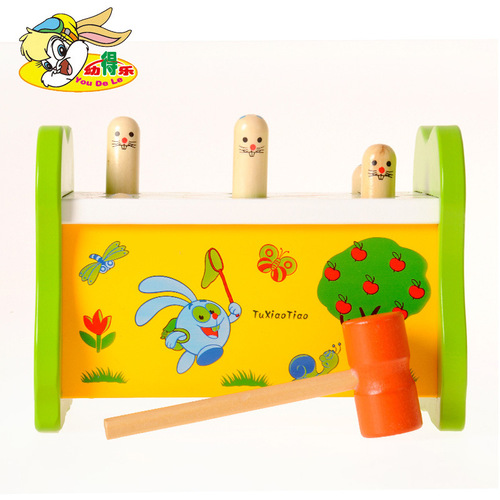 Youdel children's enlightenment early education cartoon cognitive whack-a-mole trailer infant and toddler pulling type knocking pile toy