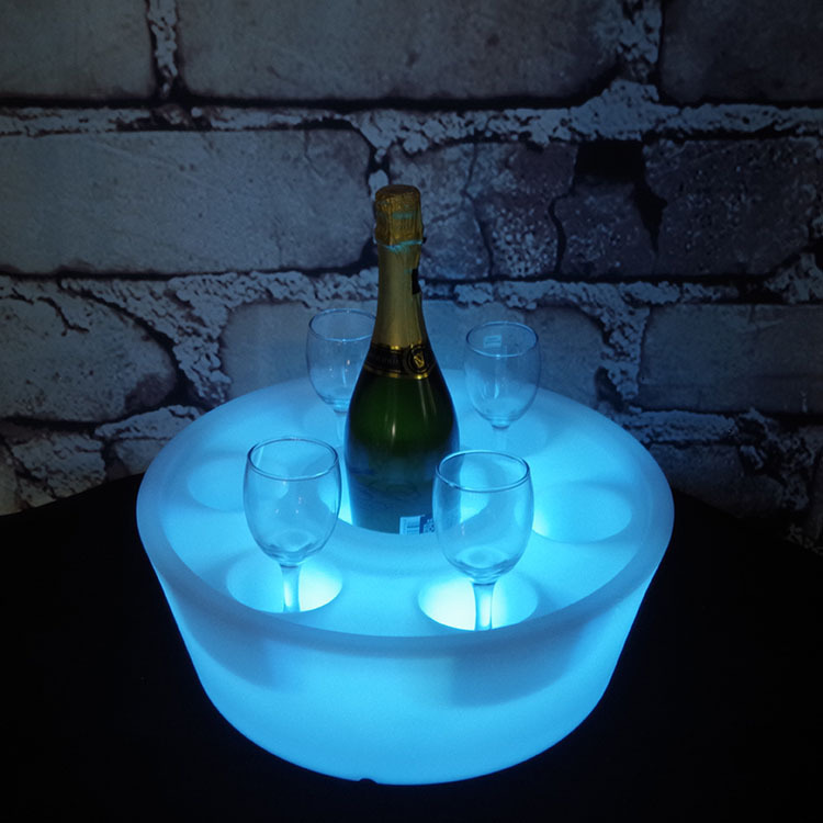 LED 発光ワイントレイバー KTV カラフルな雰囲気ワイントレイナイトクラブリモコンワインラックラウンドトレイプラスチックアイスクリップ|undefined