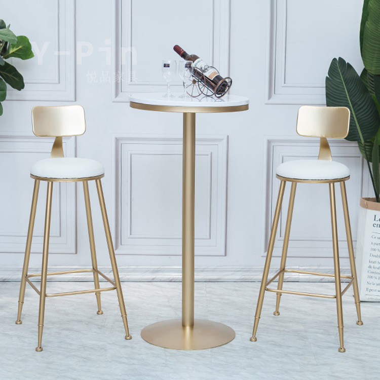 Nordic balcony bar table home simple marble high bar table creative light luxury milk tea shop table and chair combination