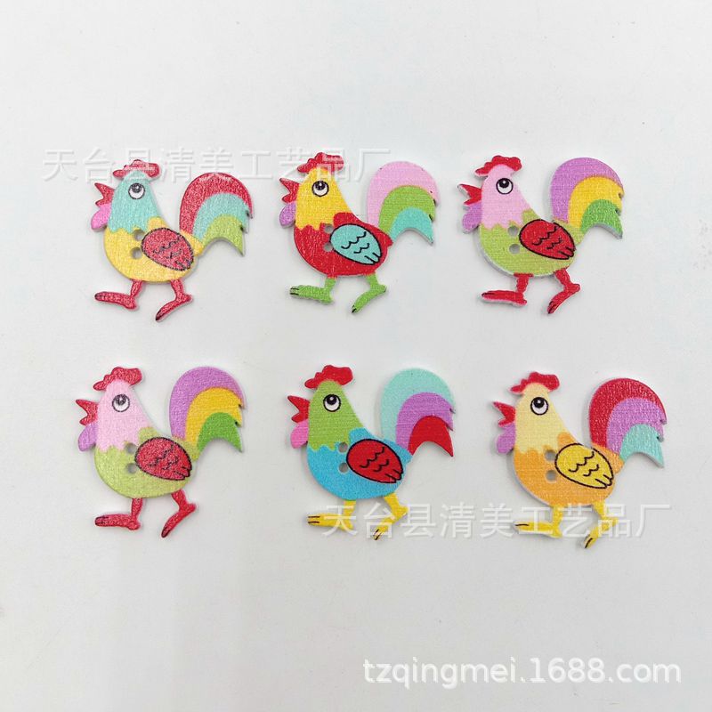 31*32mm color de dibujos animados gran polla decoración de madera artesanía decorativa 50 piezas en un paquete