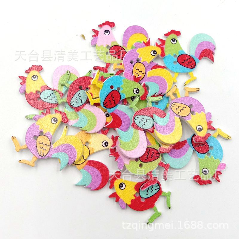 31*32mm color de dibujos animados gran polla decoración de madera artesanía decorativa 50 piezas en un paquete