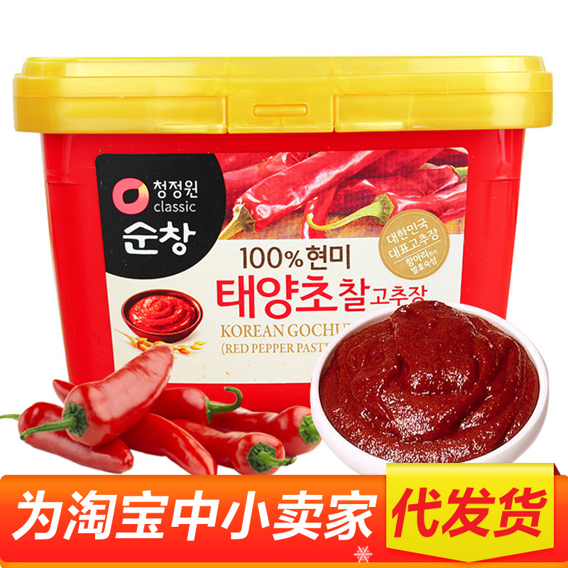 韩国进口 清净园顺昌辣椒酱 烧烤炒年糕炸鸡酱 韩国辣酱酱500g