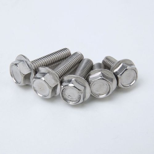 304 stainless steel flange surface screw external hexagonal toothed anti-slip flange bolt M5M8*250M8*500-M12