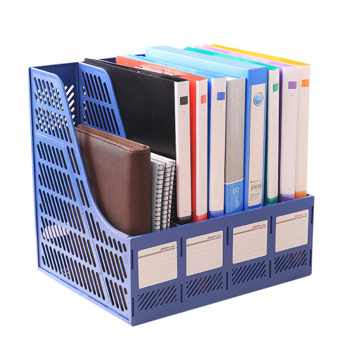Deli 33777 four-column file frame desktop storage information rack file column file rack file holder stationery wholesale