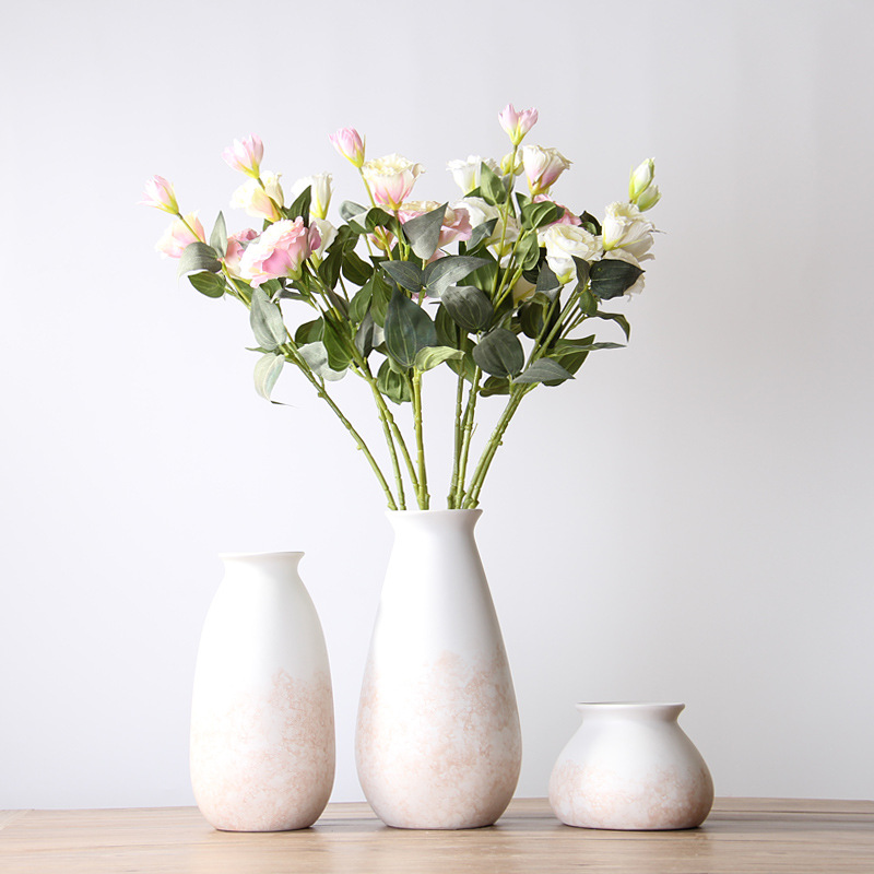 Moderno Rosa mirístico cerámica artesanía florero decoración de escritorio creativo simple hogar suave
