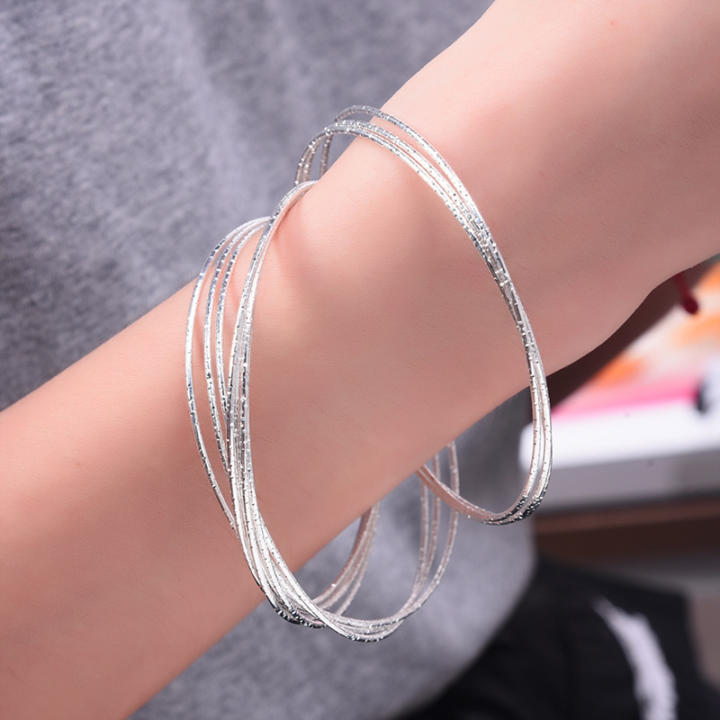 Versión coreana de temperamento simple diez joyas de cadena, joyas de personalidad, pulseras de plata para mujer, accesorios de personalidad para estudiantes