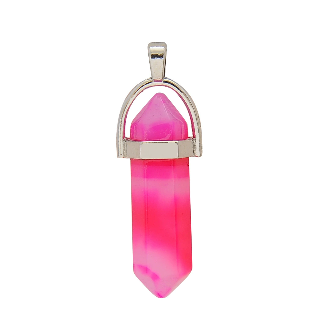 Quartz, organic accessory, hexagonal pendant, bullet, crystal necklace, sweater, European style