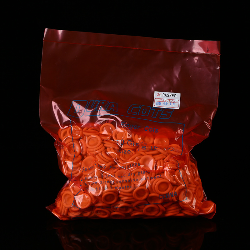 A2米白色乳胶无粉手指套 手指套 耐磨橡胶指套 电子作业指套