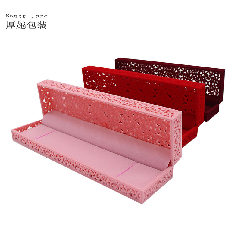 钢笔盒翻盖项链盒绒布高档首饰盒饰品盒厂家直发吊坠盒批发挂件盒