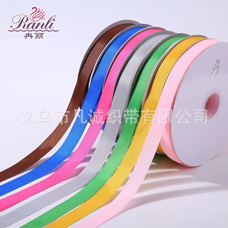 0,6 мм10м20мм25мм полиэфирная ребристая лента, однотонная ребристая лента (100 ярдов/рулон)