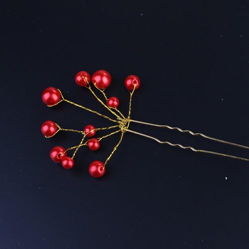 Korean U-shaped pearl hair fork, bridal headdress, white wedding jewelry, hairpin, wedding dress accessories, styling hairpin, hairpin