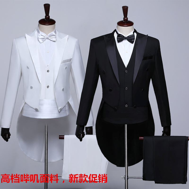 Qiji fabric tuxedo men's suit slim-fit dress annual meeting Empress host Magic Jazz dance chorus suit