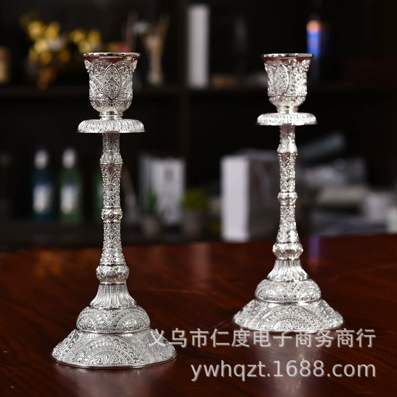 Подсвечник из электропокрытого сплава, рукоделие, свадебный декор для дома, одноствольный подсвечник, винтажный