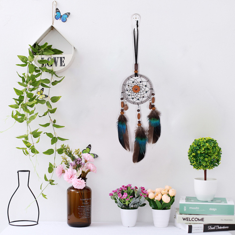 Korean Retro Artistic Wall Hanging Pumpkin Handmade Car Pendant Dream Catcher Gift for Best Friend